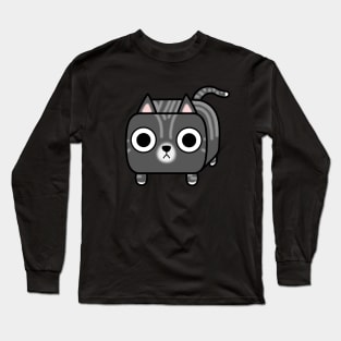 Grey Tabby Kitty Cat Loaf Long Sleeve T-Shirt